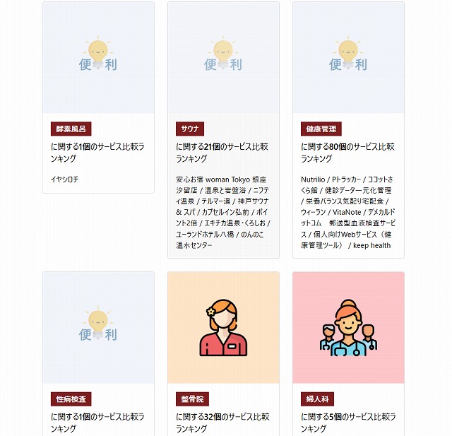あらゆるサービスのレビューと口コミのランキング　便利ページ