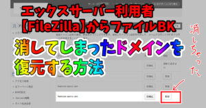エックスサーバーで間違えて消してしまったドメイン情報を復元